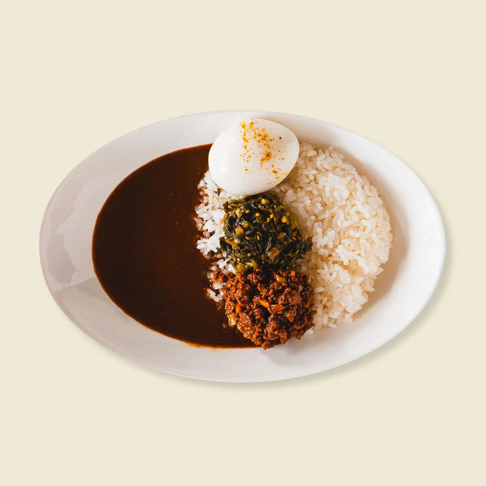 肉みそ高菜のとろ玉カレー